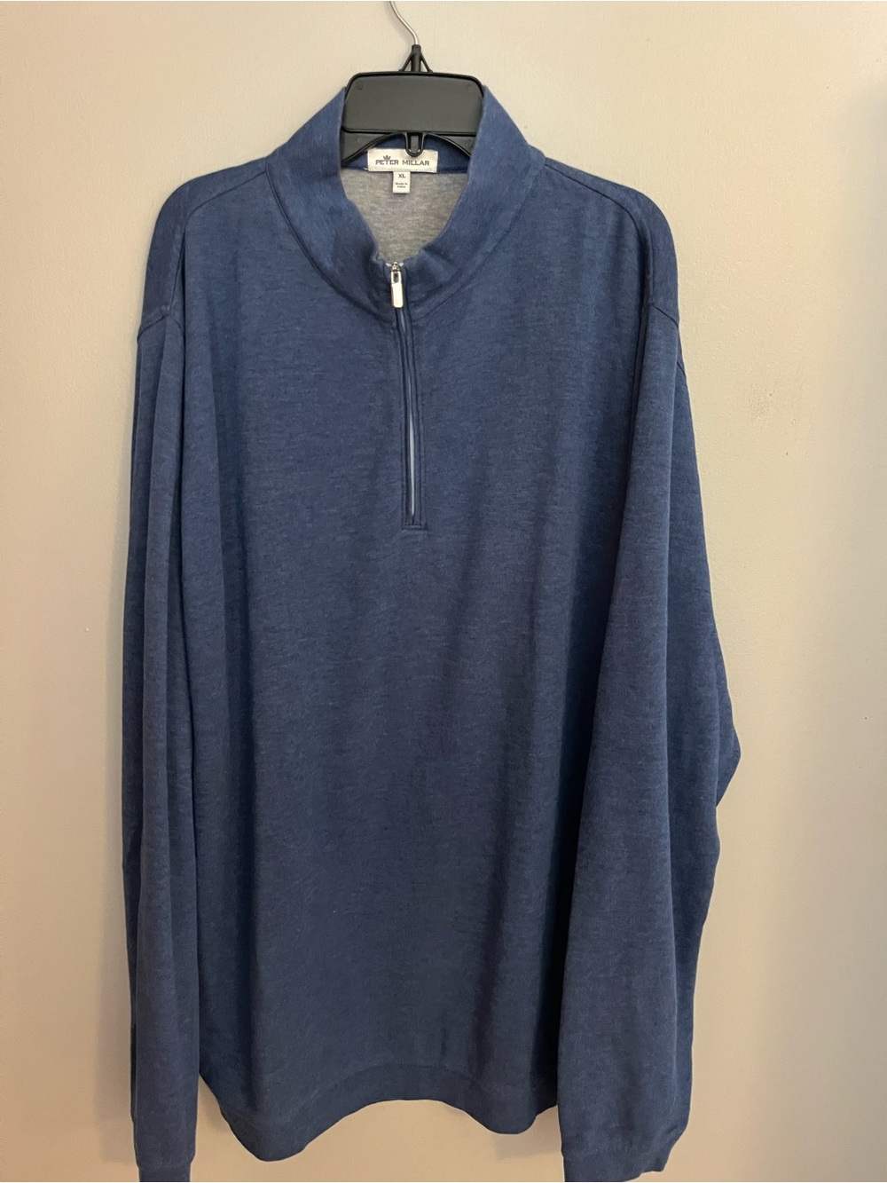 Peter Millar Navy Half-Zip Mock Neck Sweater